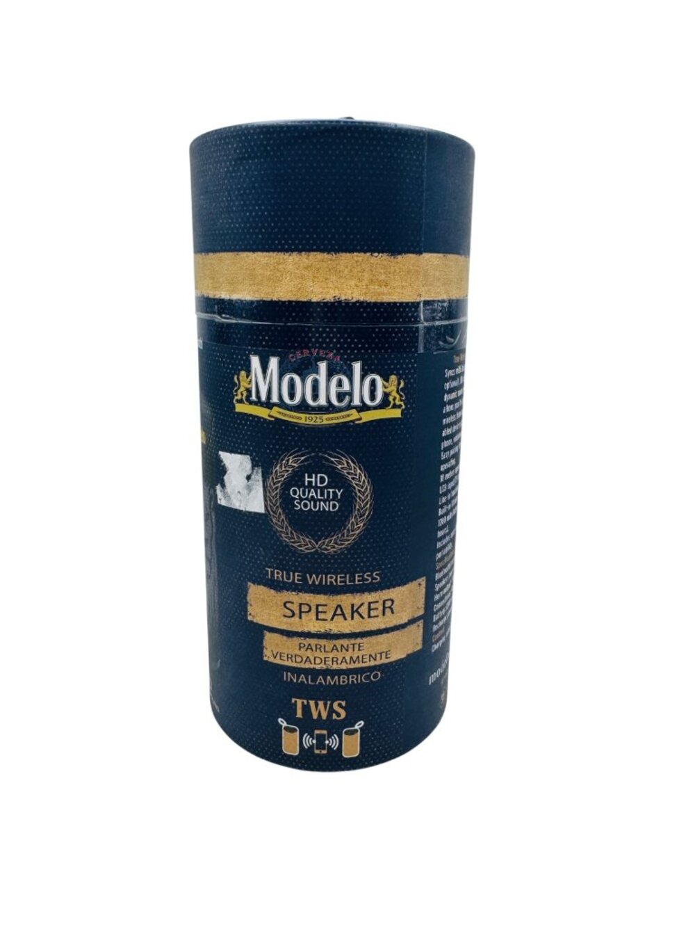 Modelo True Wireless Bluetooth Speaker HD Sound Portable Cylindrical Navy Gold